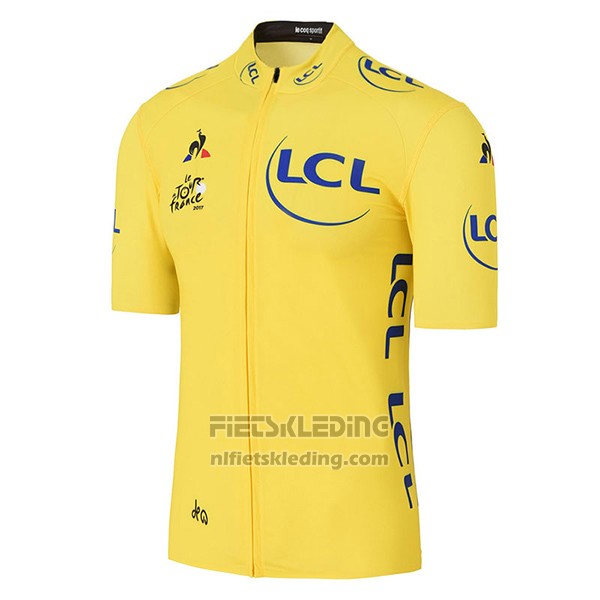 2017 Fietskleding Tour de France Geel Korte Mouwen en Koersbroek